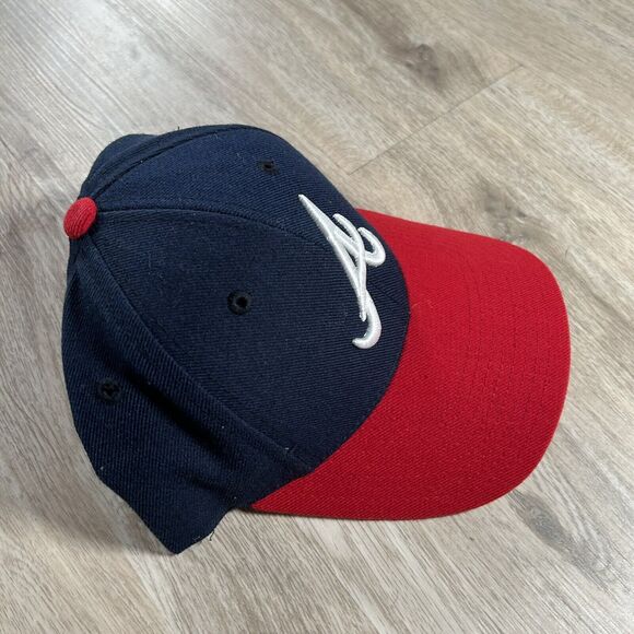 Vintage Atlanta Braves Hat Snapback MLB Logo Athletic Puma Blue Wool Blend Cap - Picture 8 of 9